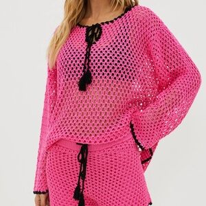 New Beach Riot Blaise Crochet Cover-Up Sweater